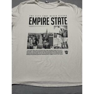 Fashion Nova Women's Size Medium White Short Sleeve Empire State Tunic Top